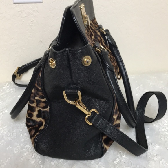 Michael Kors Astrid Haircalf Satchell with Leather Trim & Crossbody Strap - Picture 6 of 10